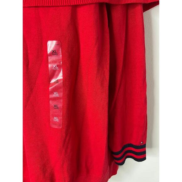 Tommy Hilfiger Women's Off Shoulder Thin Knit Sweater Red NEW ~ Size XL - Picture 2 of 5